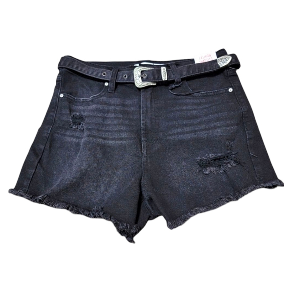 Black Denim Boho Shorts NWT